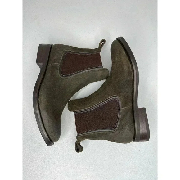 Thursday Boot Co Dark Olive Suede Duchess Ankle Boot size 5 New - Picture 4 of 9